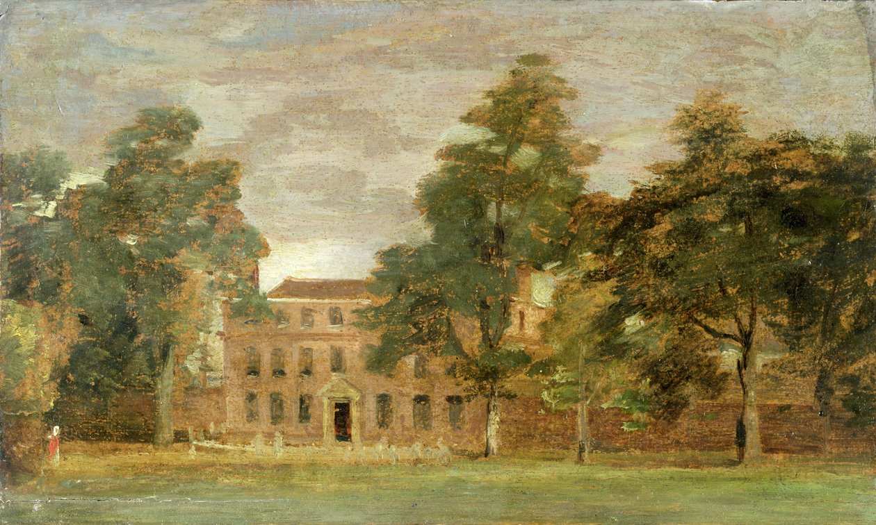 West Lodge, East Bergholt (öljy paperille ja paneelille asetettuna). tekijältä John Constable