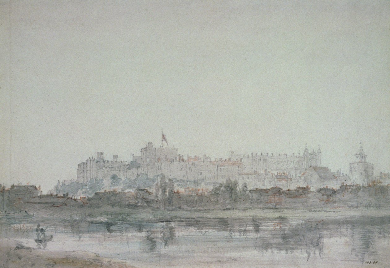 Windsorin linna joelta, 1800-luku (piirustus) tekijältä John Constable