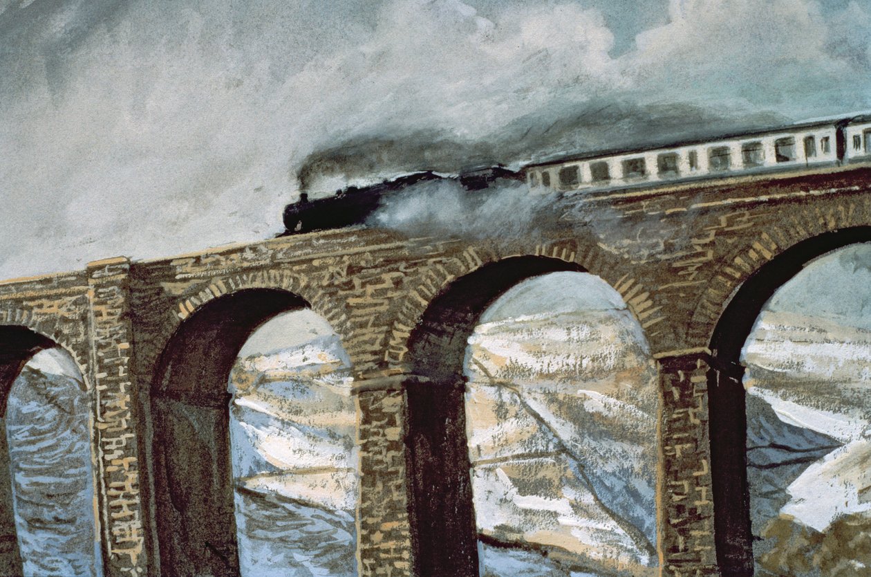Arten Gill Viaduct (guassi) (yksityiskohta) tekijältä John Cooke