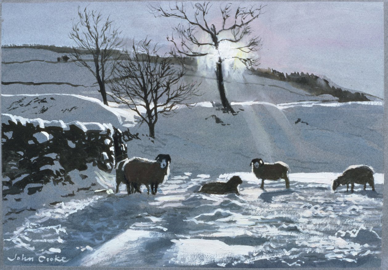 Talvinen iltapäivä Dentdalessa, 1991 (guassi) tekijältä John Cooke