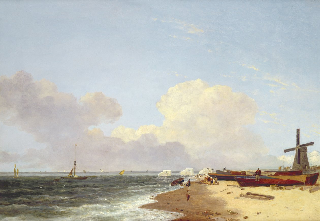 Yarmouth Beach, katsoen pohjoiseen - Huomenta tekijältä John Crome