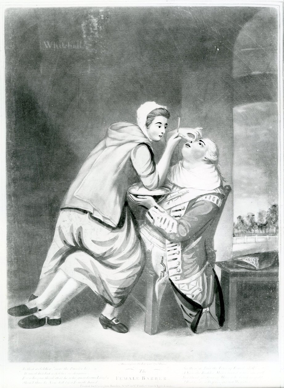 Naisparturi, 1770 (mezzotint) tekijältä John Dixon