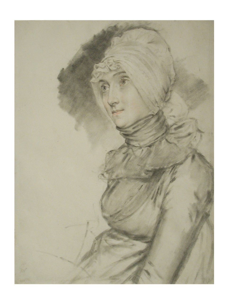 Mrs Croad, päättäväinen leski, 1806 (mustaliitu ja wc paperille). tekijältä John Downman