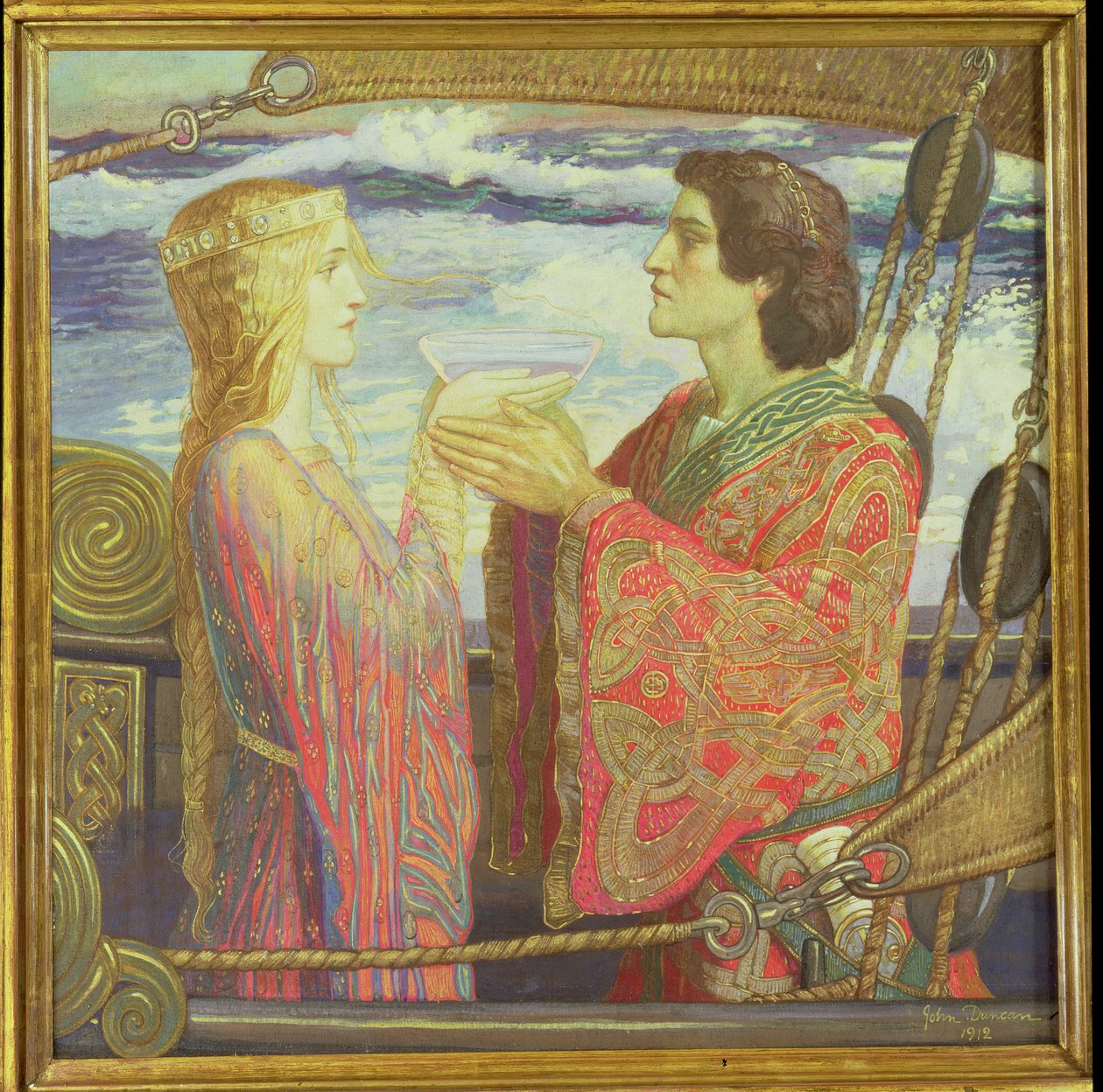 Tristan ja Isolde, 1912 (tempera kankaalle) tekijältä John Duncan