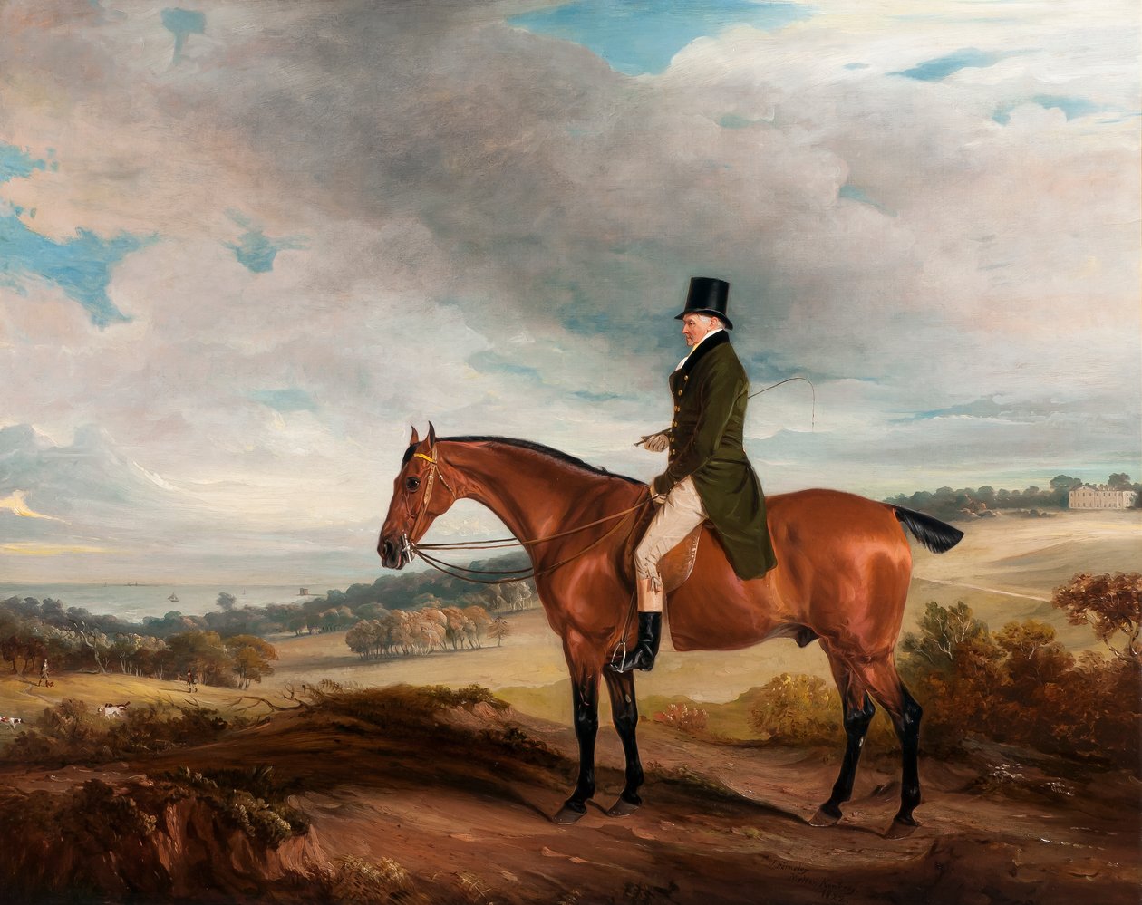 Andrew Berkeley Drummondin ratsastusmuotokuva Cadland Parkissa, 1822 tekijältä John E. Ferneley