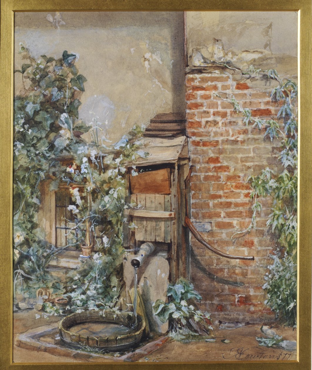 Tutkimus vanhasta vesipumpusta, 1877 wc paperilla tekijältä John Edward Newton