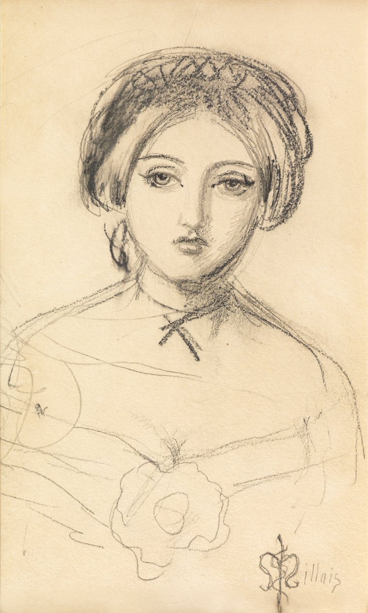 Englantilainen kaunotar John Leechin tapaan, noin 1853. tekijältä John Everett Millais