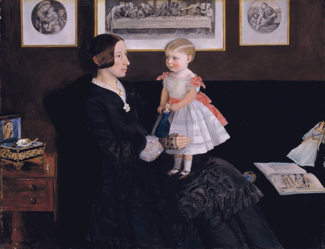 Rouva James Wyatt Jr ja hänen tyttärensä Sarah tekijältä John Everett Millais