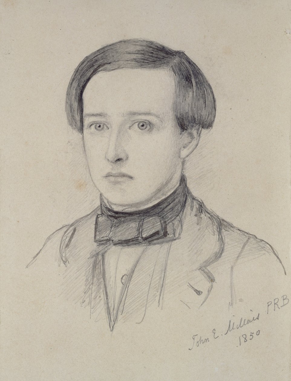Charles Allston Collinsin muotokuva, 1850 (grafiitti värjäytyneellä kermanvärisellä paperilla) tekijältä John Everett Millais
