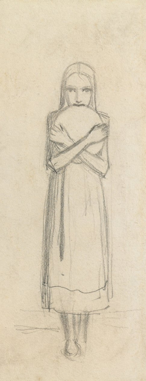 Luonnos nuoresta tytöstä, 1863 tekijältä John Everett Millais