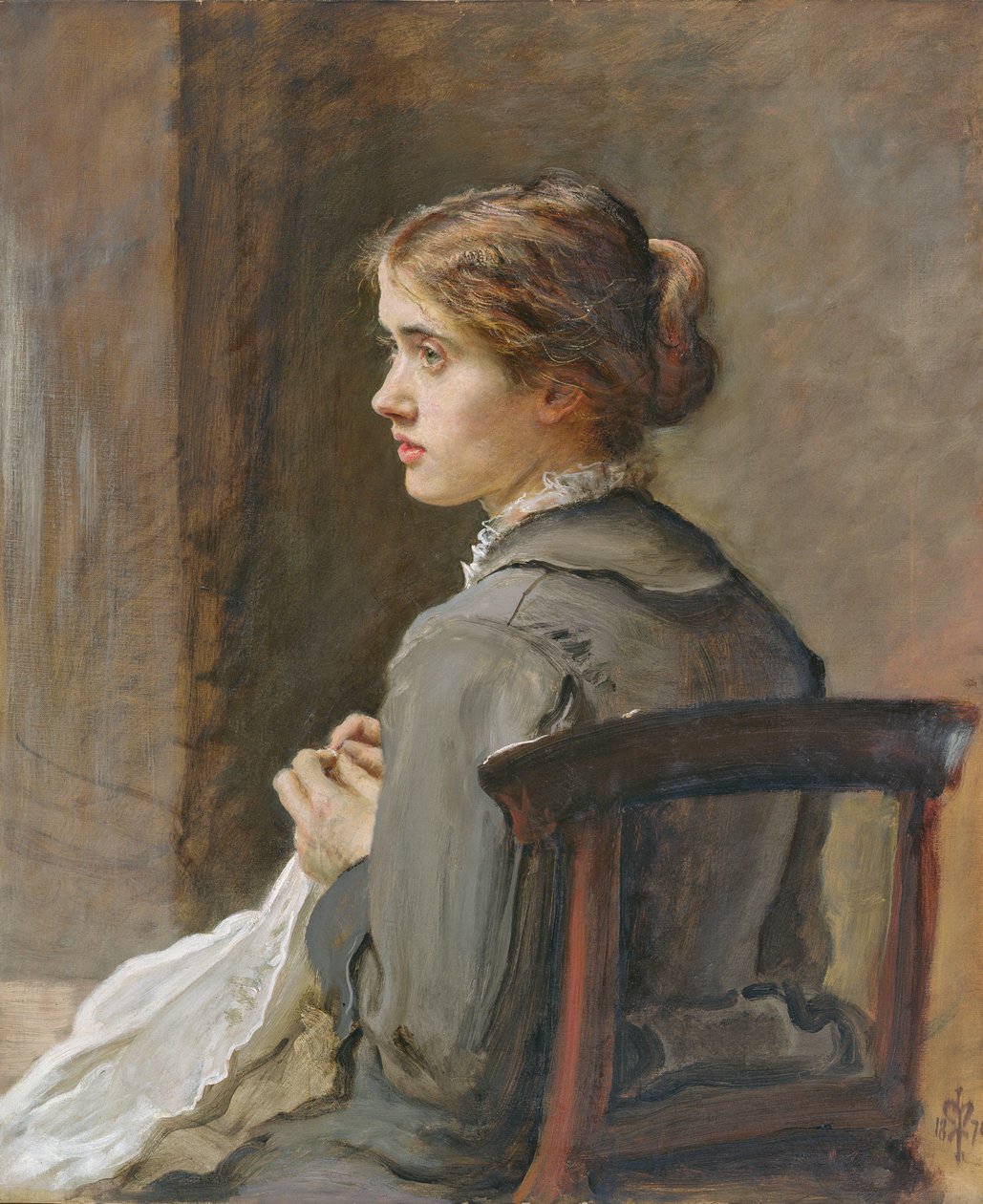 Ommel! Ompele!, 1876 tekijältä John Everett Millais