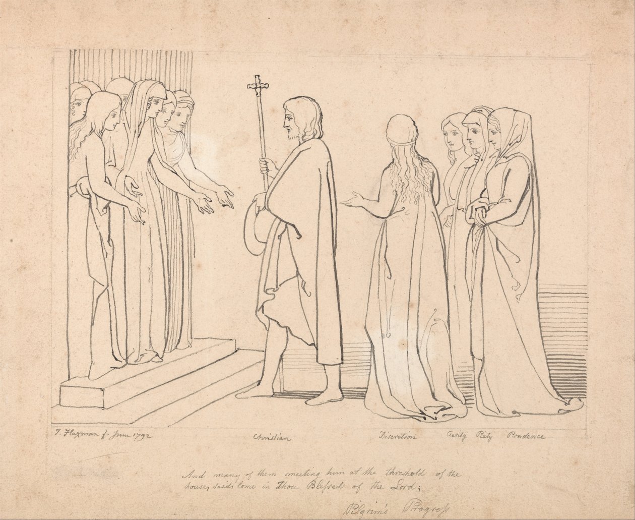 Kuva pyhiinvaeltajien edistymisestä tekijältä John Flaxman