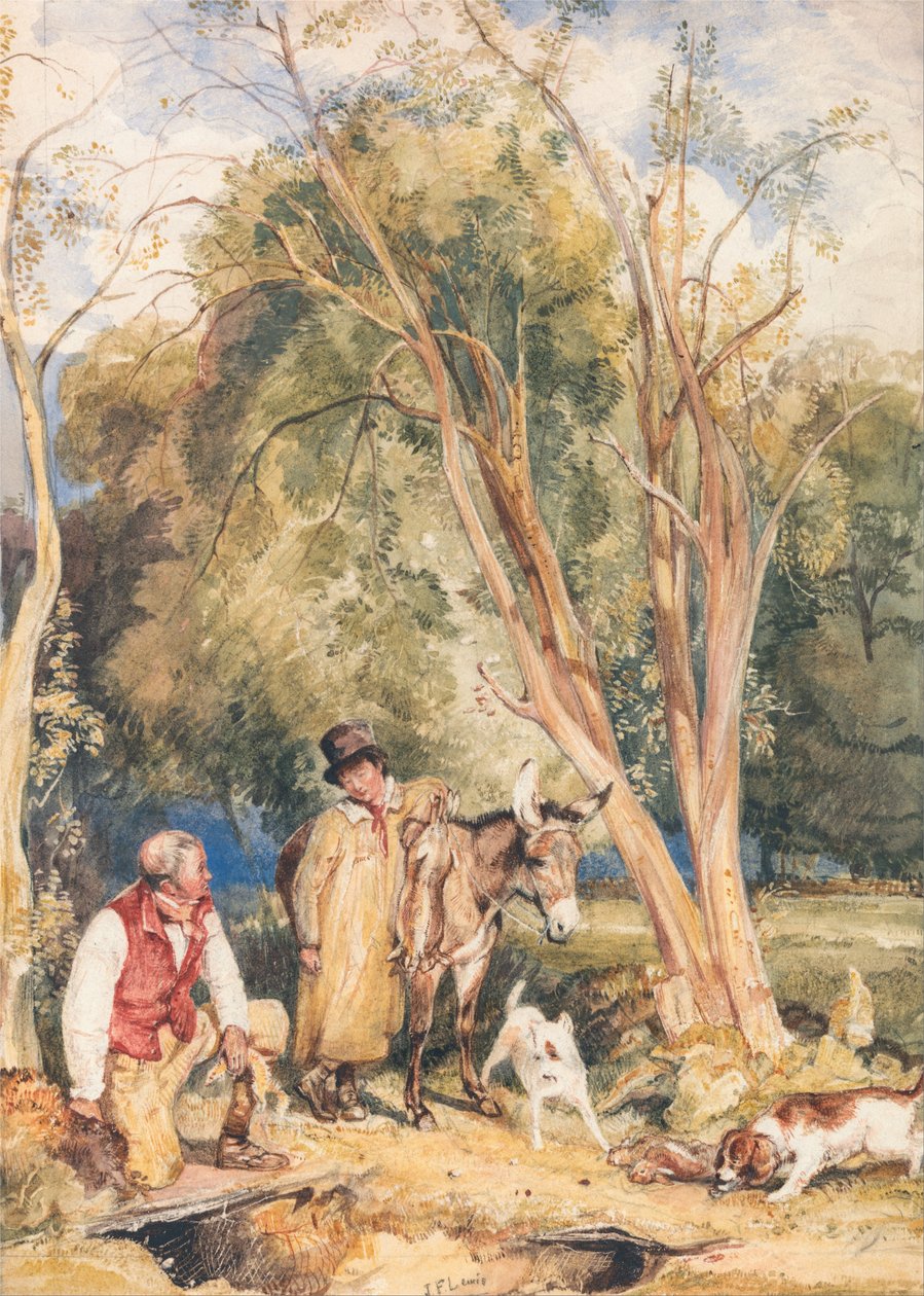 Pelin pitäjä ja poika frettoivat kania tekijältä John Frederick Lewis