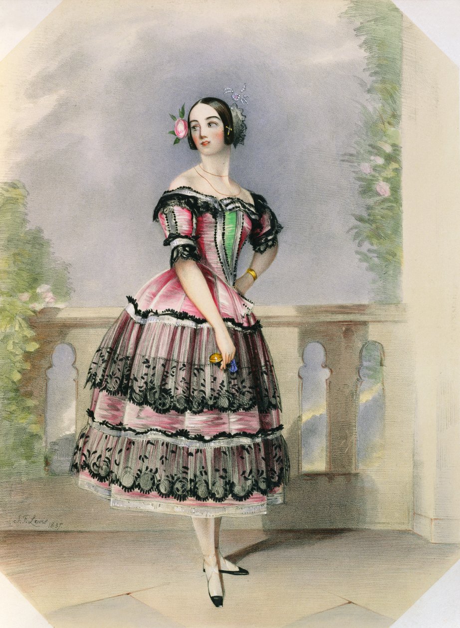 Pauline Duvernay (1813-94) pubi. kirjoittanut Thomas McLean, 1837 tekijältä John Frederick Lewis