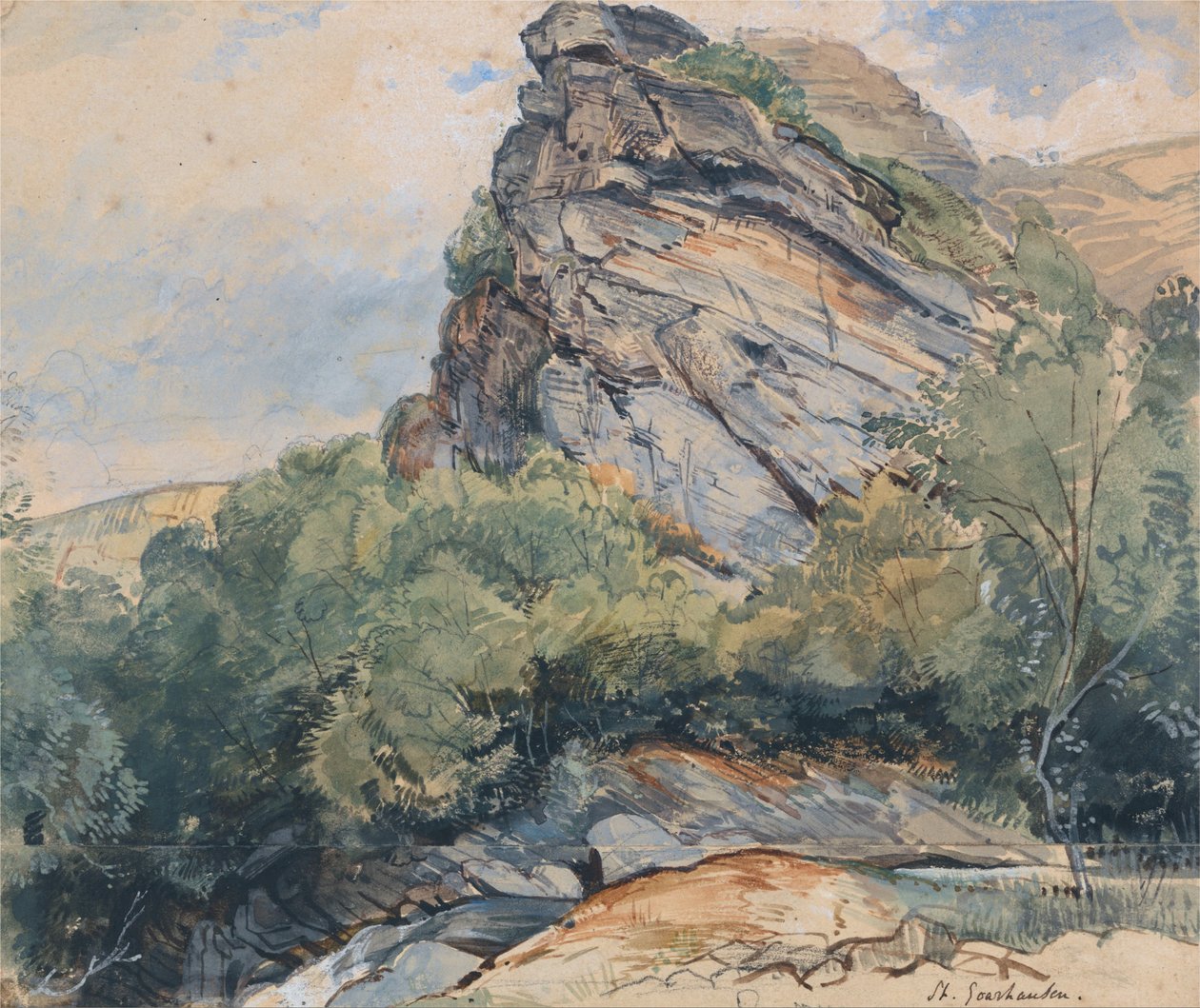 St.Goarshausen Reinillä Koblenzin ja Mainzin välillä tekijältä John Frederick Lewis