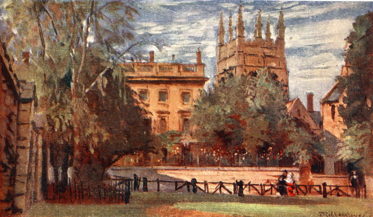 Corpus Christi College ja Merton Tower, Christ Church Meadows, 1903 tekijältä John Fulleylove