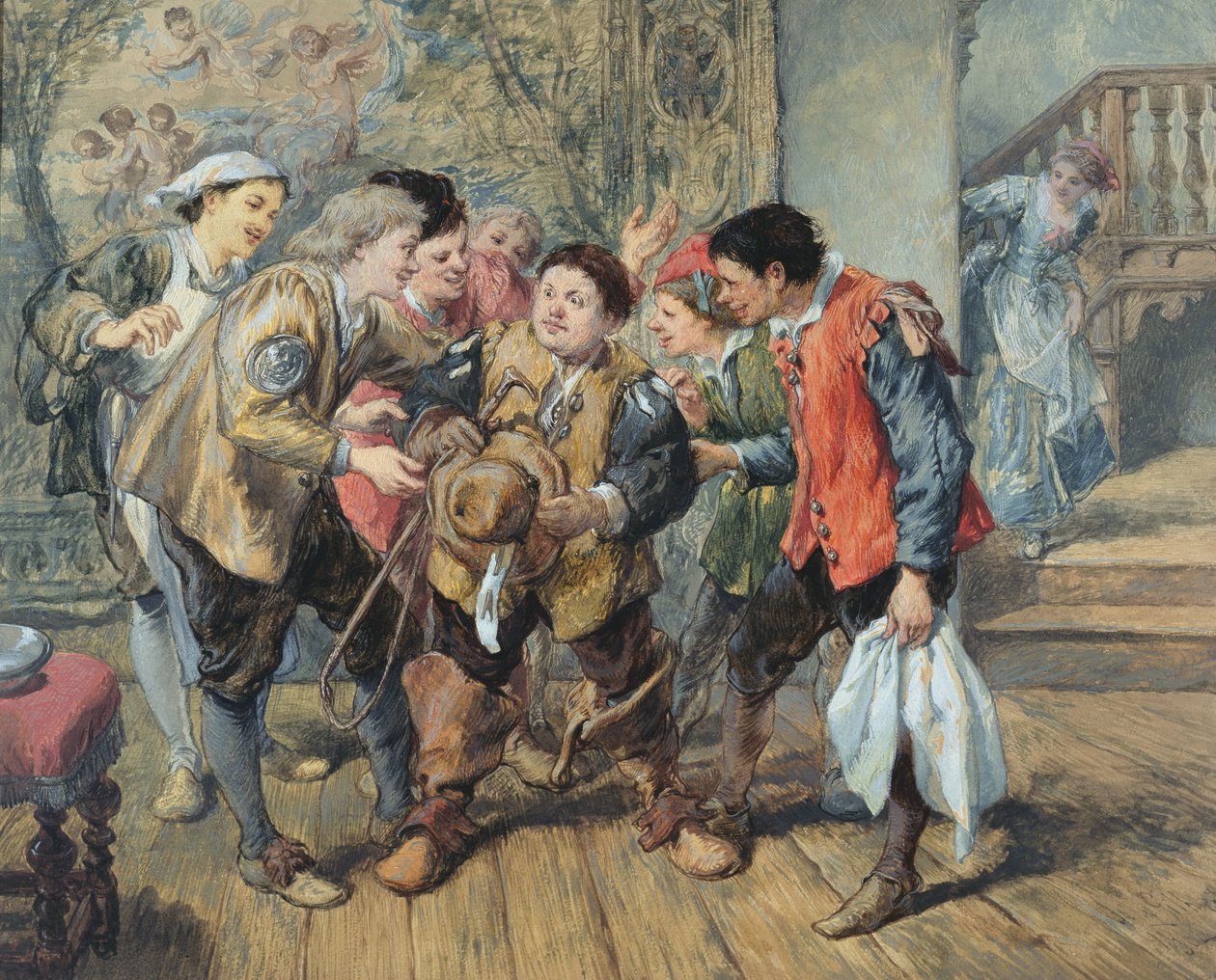 Grumio ilmoittaa Petrucchion lähestymistavasta, 1864 tekijältä John Gilbert