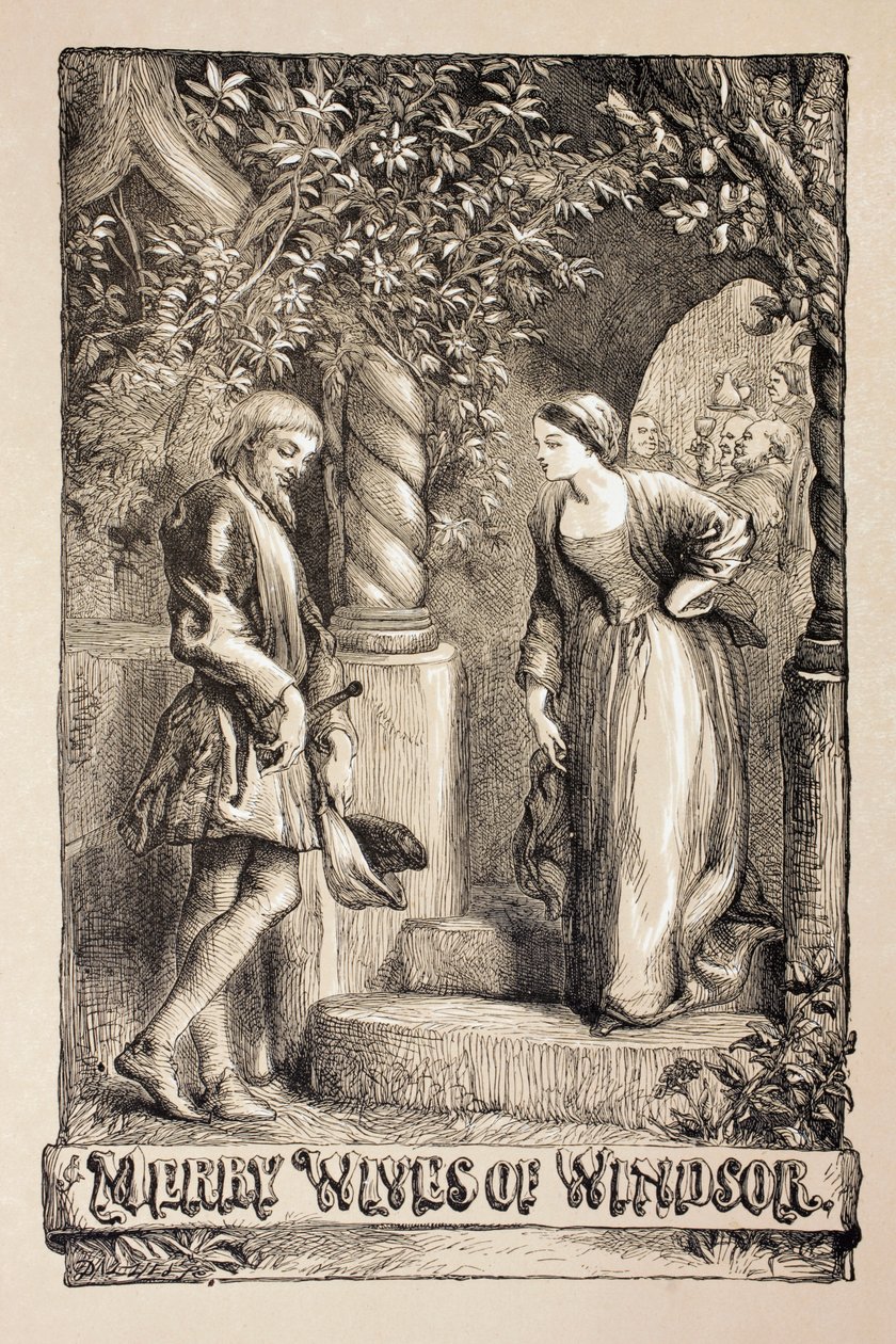 Kuvitus The Merry Wives of Windsor, "The Illustrated Library Shakespeare", julkaistu Lontoossa 1890 tekijältä John Gilbert
