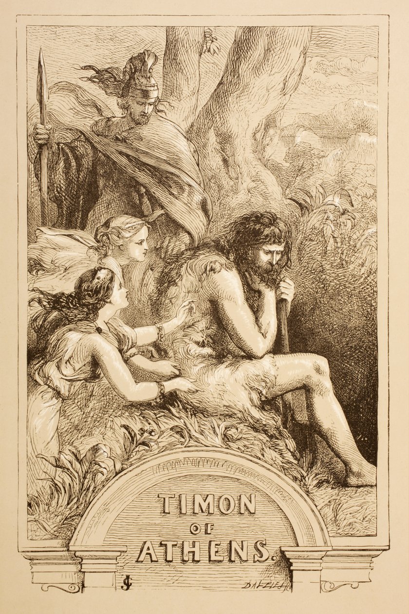 Kuvitus Timonille Ateenalaisesta, "The Illustrated Library Shakespeare", julkaistu Lontoossa 1890 tekijältä John Gilbert