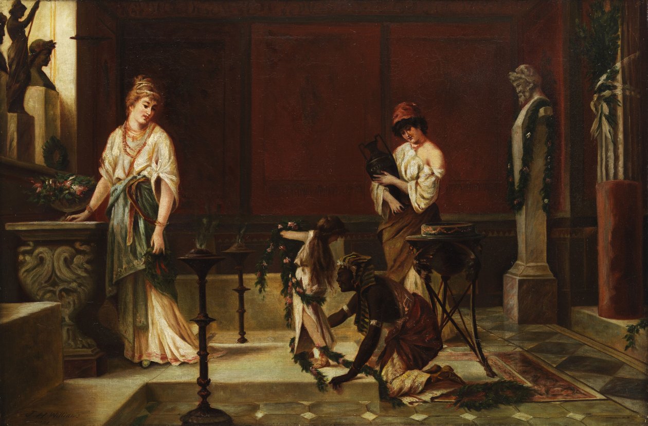 Antikes römisches Interieur mit Figuren tekijältä John Haynes Williams