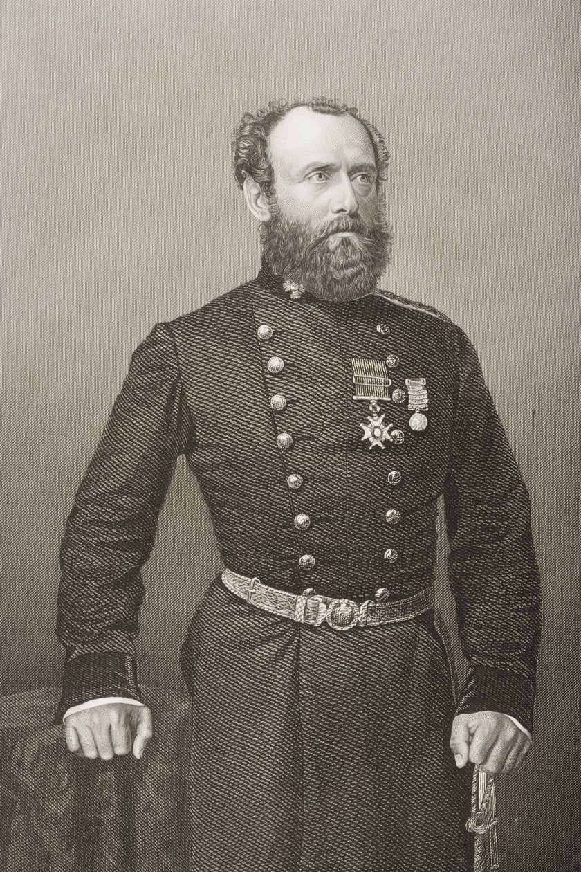 Charles Ash Windham (1810-70), K.C.B., kaiverrus D.J. Pound valokuvasta "The Drawing-Room of Eminent Personages, Volume 2", julkaistu Lontoossa, 1860 tekijältä John Jabez Edwin Paisley Mayall