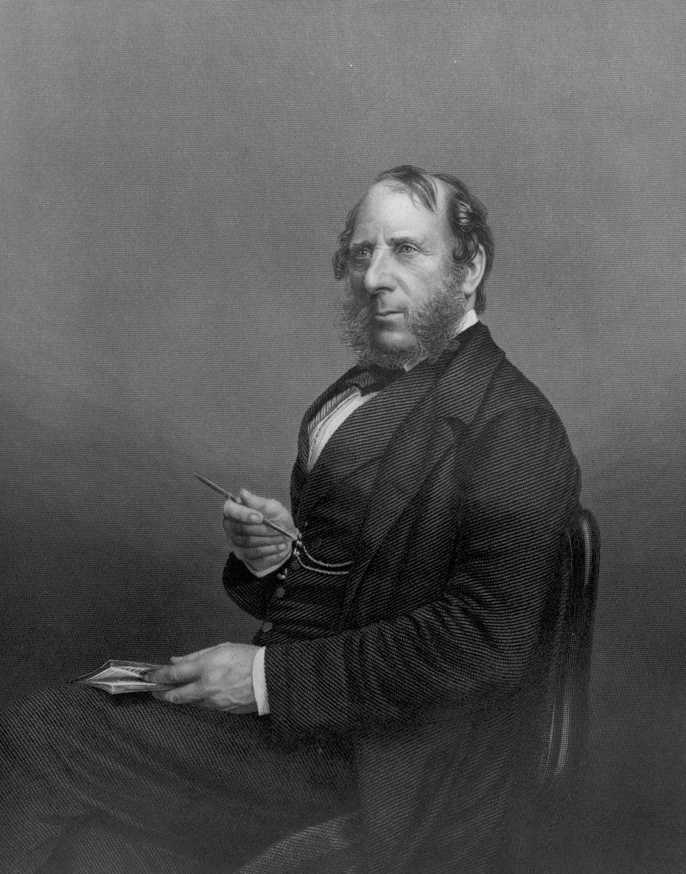 George Cruikshank Esq, "The Drawing Room Portrait Gallery of Eminent Personages" -kaiverrus D. J Pound, 1861 tekijältä John Jabez Edwin Paisley Mayall