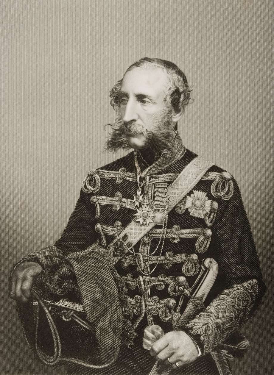 James Thomas Brudenell (1797-1868) Cardiganin 7. jaarli, kaiverrus D.J. Pound valokuvasta, Lontoossa 1860 julkaistusta The Drawing-Room of Eminent Personages, Volume 2 tekijältä John Jabez Edwin Paisley Mayall