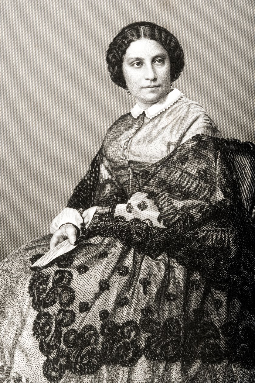 Madame Caroline Marie Felix Miolan-Carvalho (c.1827-95) na inukit ni D.J. Pound mula sa isang larawan, mula sa 
