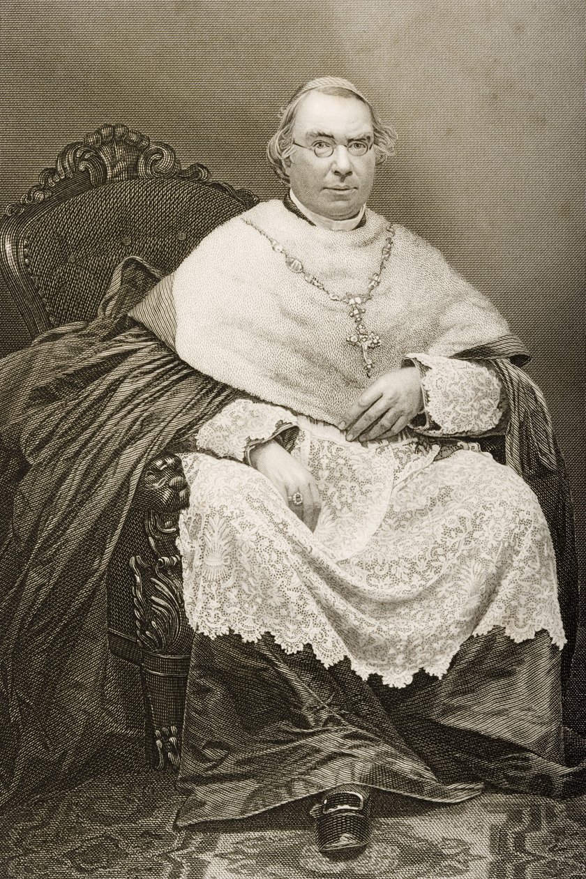 Nicholas Patrick Wiseman (1802-65), kaiverrus D.J. Pound valokuvasta, Lontoossa 1860 julkaistusta The Drawing-Room of Eminent Personages, Volume 2 tekijältä John Jabez Edwin Paisley Mayall