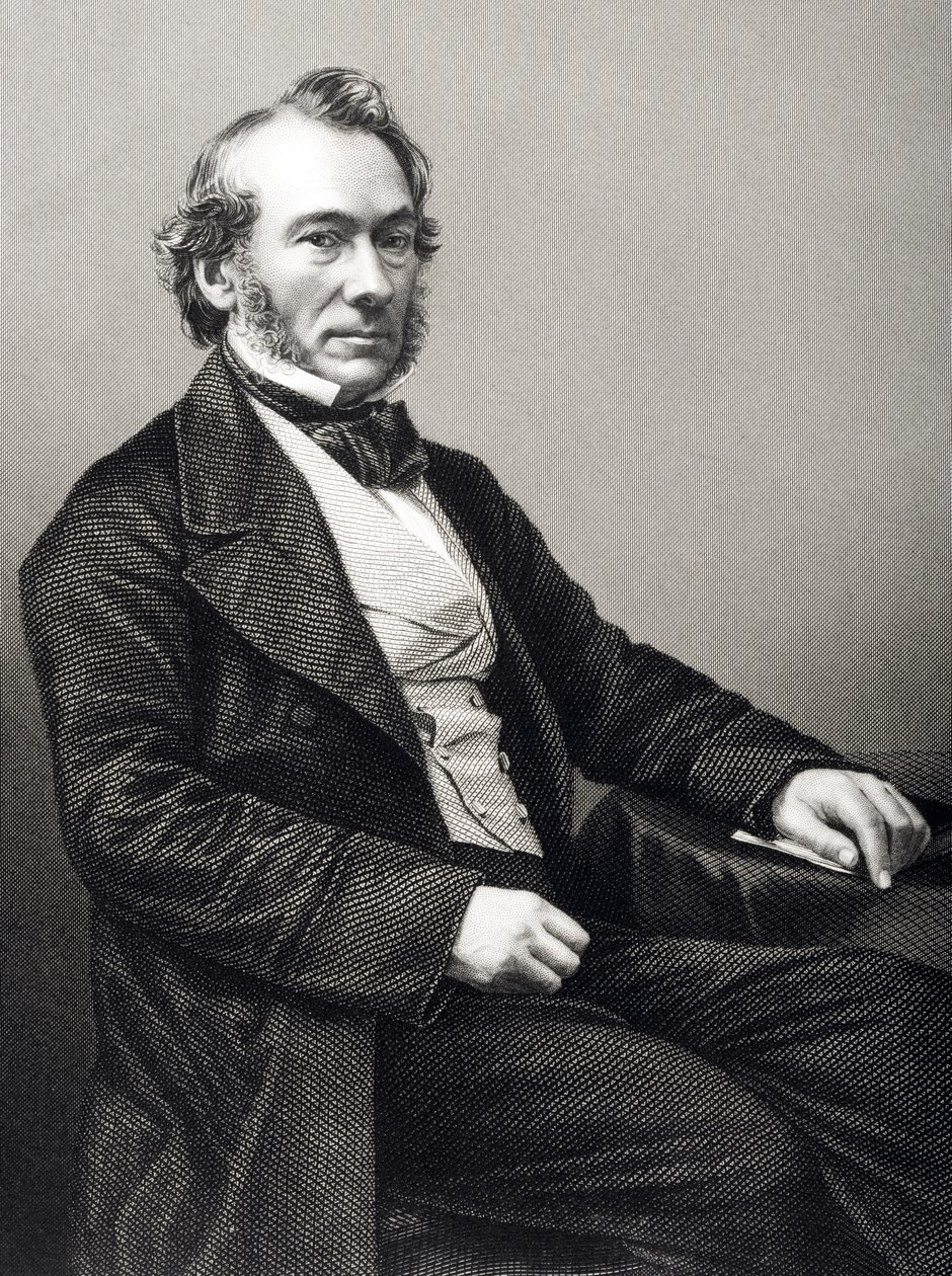 Richard Cobden (1783-1862), kaiverrus D.J. Pound valokuvasta, "The Drawing-Room of Eminent Personages, Volume 2", julkaistu Lontoossa, 1860 tekijältä John Jabez Edwin Paisley Mayall