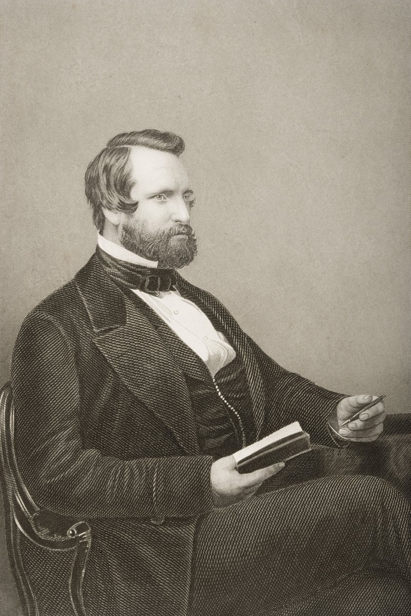 Sir Francis Crossley Baronet (1817-72), kaiverrus D.J. Pound valokuvasta, Lontoossa 1860 julkaistusta The Drawing-Room of Eminent Personages, Volume 2 tekijältä John Jabez Edwin Paisley Mayall