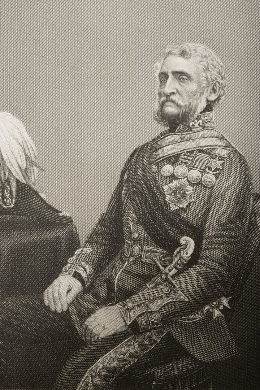 Sir George Harry Wakelyn Smith (1787-1860), kaiverrus D.J. Pound valokuvasta, Lontoossa 1860 julkaistusta The Drawing-Room of Eminent Personages, Volume 2 tekijältä John Jabez Edwin Paisley Mayall
