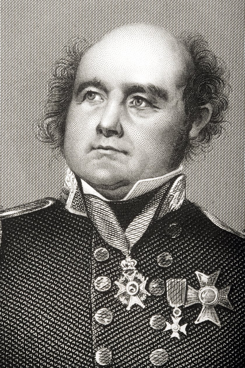 Sir John Franklin (1786-1847), kaiverrus D.J. Pound valokuvasta, 