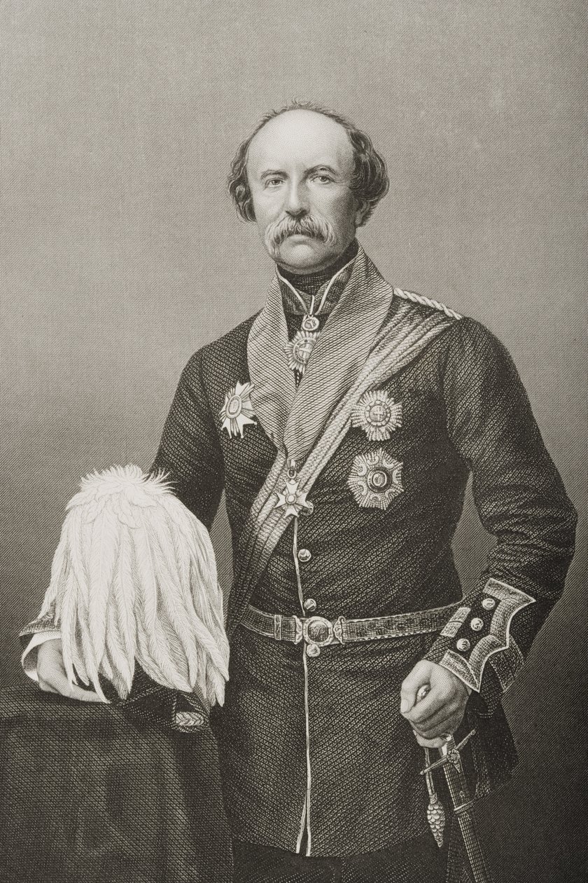William Fenwick Williams of Kars (1800-83) K.C.B., kaiverrus D.J. Pound valokuvasta, Lontoossa 1860 julkaistusta The Drawing-Room of Eminent Personages, Volume 2 tekijältä John Jabez Edwin Paisley Mayall