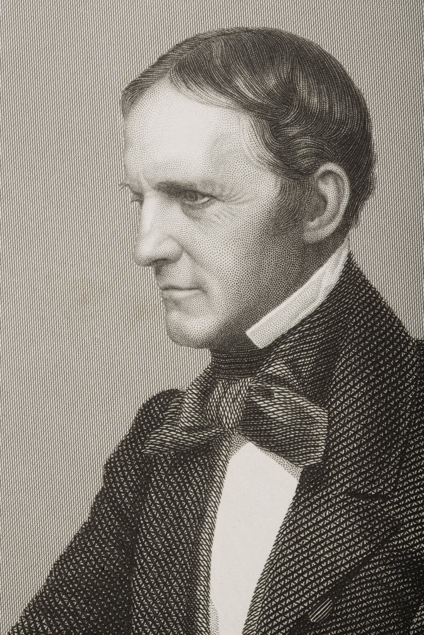 William Hickling Prescott (1796-1859), kaiverrus D.J. Pound valokuvasta, 