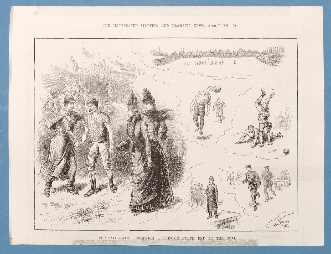 West Bromwich vs. Preston North End Ovalissa, julkaisusta "The Illustrated Sporting and Dramatic News", 7. huhtikuuta 1888 tekijältä John Jellicoe