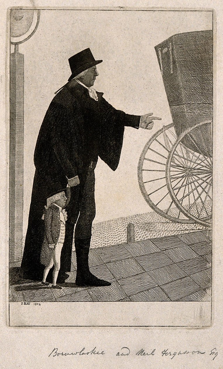 Jozef Boruwlaski, kääpiö, ja Neil Fergusson, 1802. tekijältä John Kay
