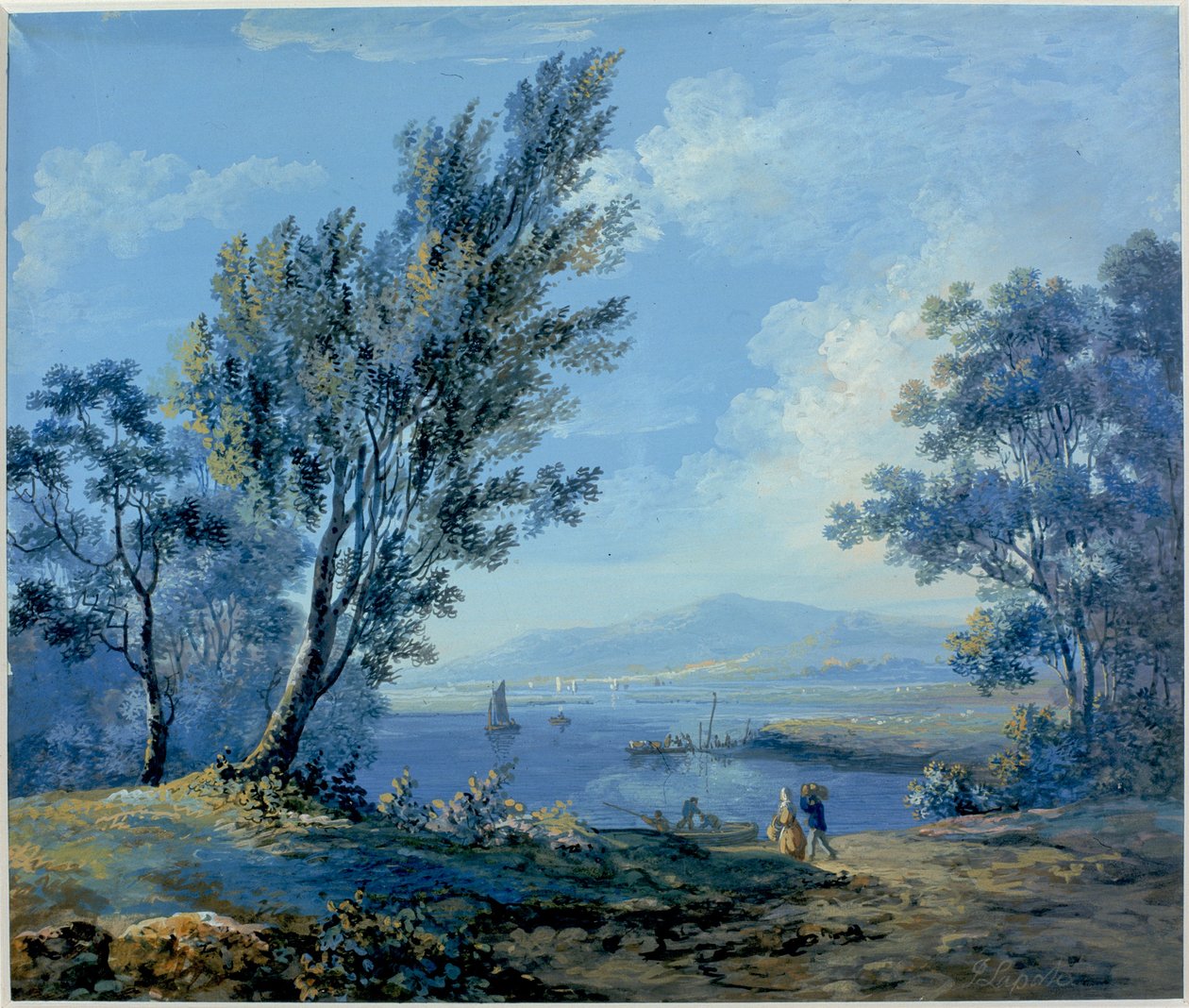 Lake Scene (bc ja wc paperilla) tekijältä John Laporte