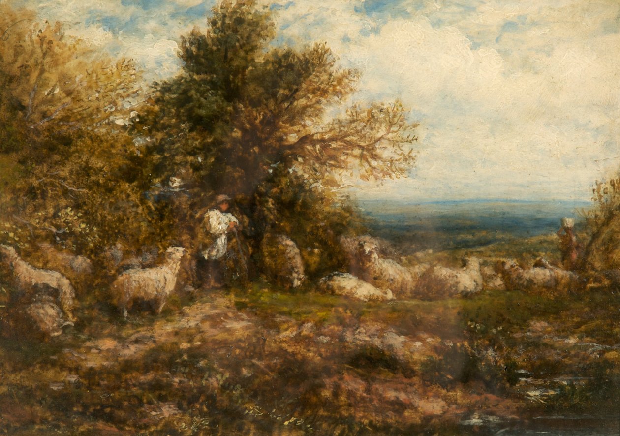 Lampaat levossa; Minding the Flock, n. 1840-80 tekijältä John Linnell