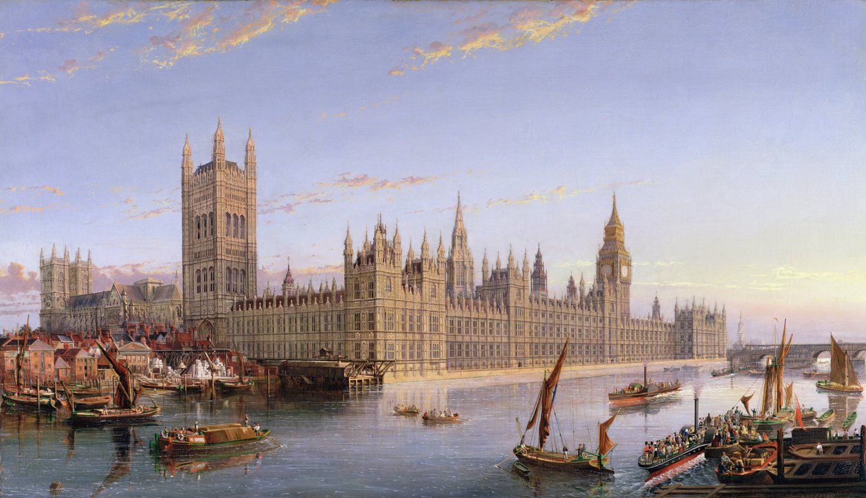Näkymä Westminsteriin Lambethista, 1859 tekijältä John MacVicar Anderson