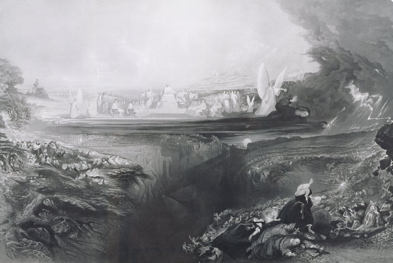 The Last Judgement, kaiverrus Charles Mottram (1807-76) pub. kirjoittanut Thomas McLean, 1856 tekijältä John Martin