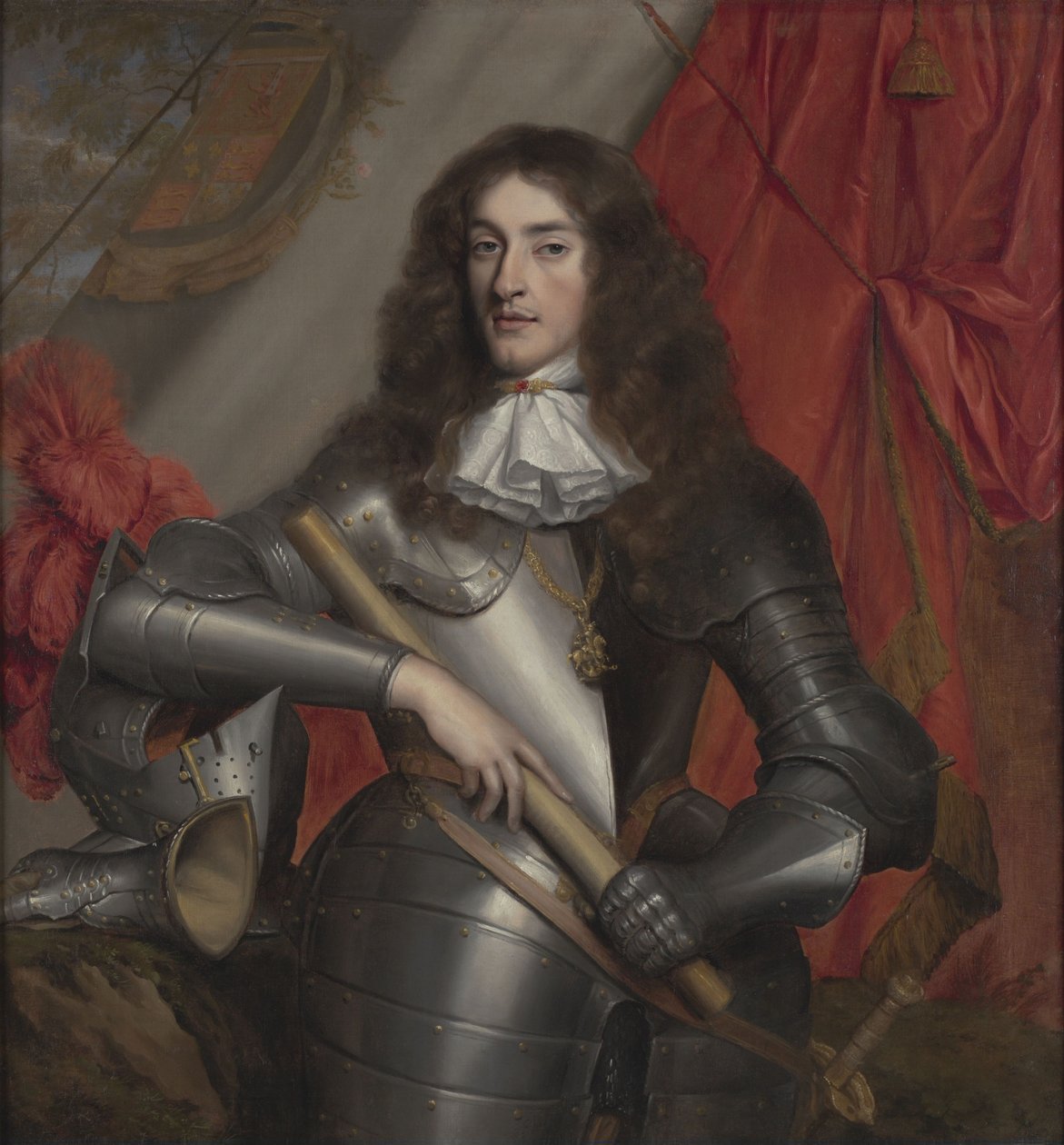 Muotokuva kuningas Jaakob II ja VII haarniskassa Yorkin herttuana (1633-1701) tekijältä John Michael Wright