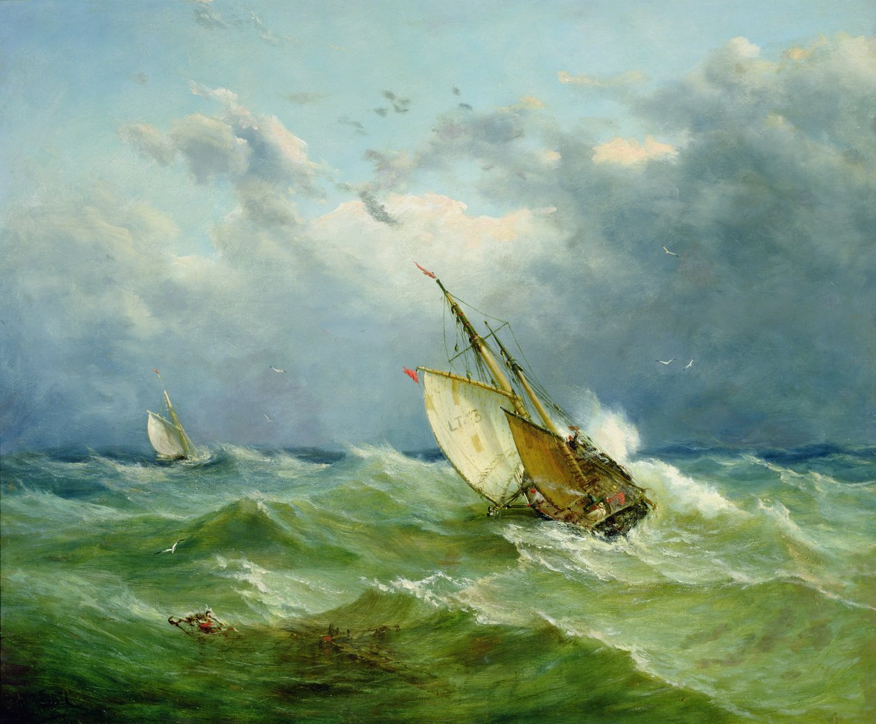 Lowestoft-troolari huonolla säällä tekijältä John Moore