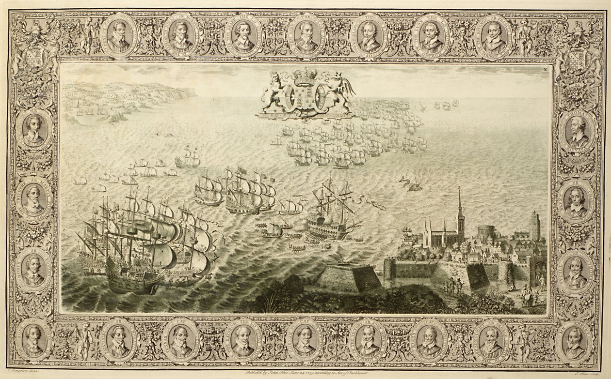 Armada (kaiverrus kuvakudoksesta), 1739 tekijältä John Pine