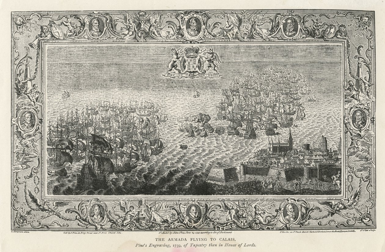Armada lentää Calaisiin, 1739 tekijältä John Pine