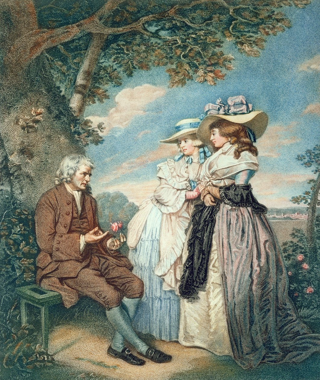 The Moralist, 1787 (käsinvärinen pistekaiverrus) tekijältä John Raphael Smith