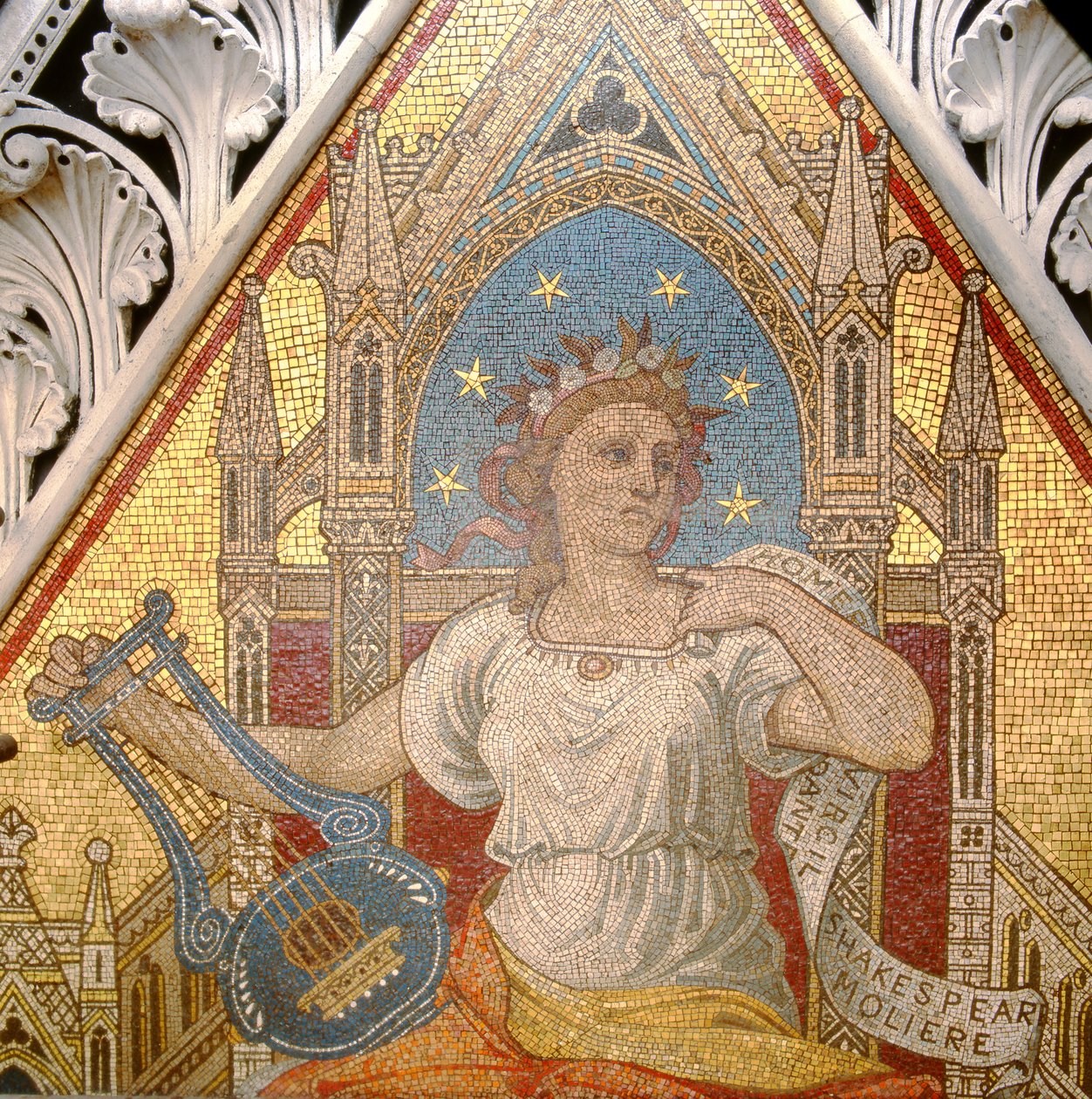 Yksityiskohta runoutta Albert-muistomerkistä, toteuttaja Antonio Salviati 1816-90, 1868 mosaiikki tekijältä John Richard Clayton