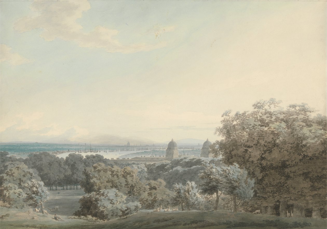 Lontoo Greenwich Hilliltä tekijältä John Robert Cozens