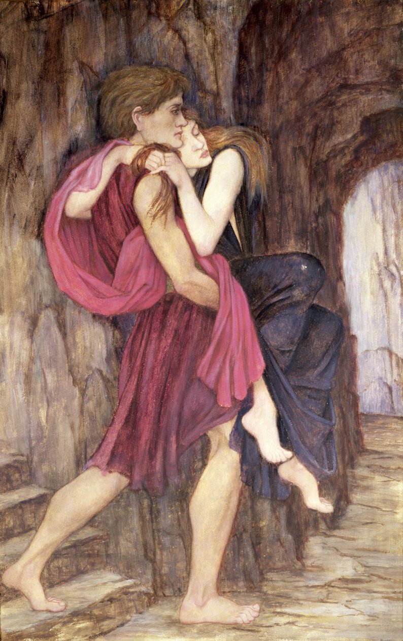 Kaksi hahmoa luolassa tekijältä John Roddam Spencer Stanhope