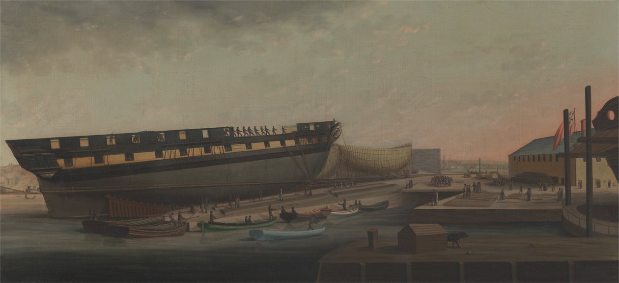 Hänen majesteettinsa fregatti Diana Blackburns Yardilla lähellä Plymouthia tekijältä John Rogers